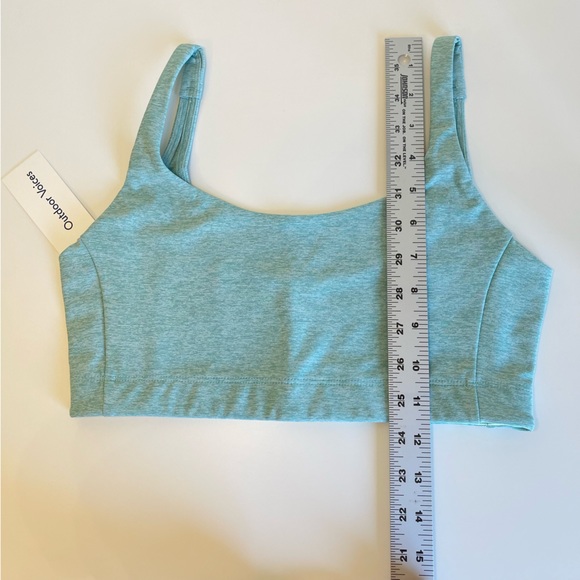 NWT Outdoor Voices Sports Bra Double Time in Green Mint Caribbean Size Medium - Picture 7 of 8